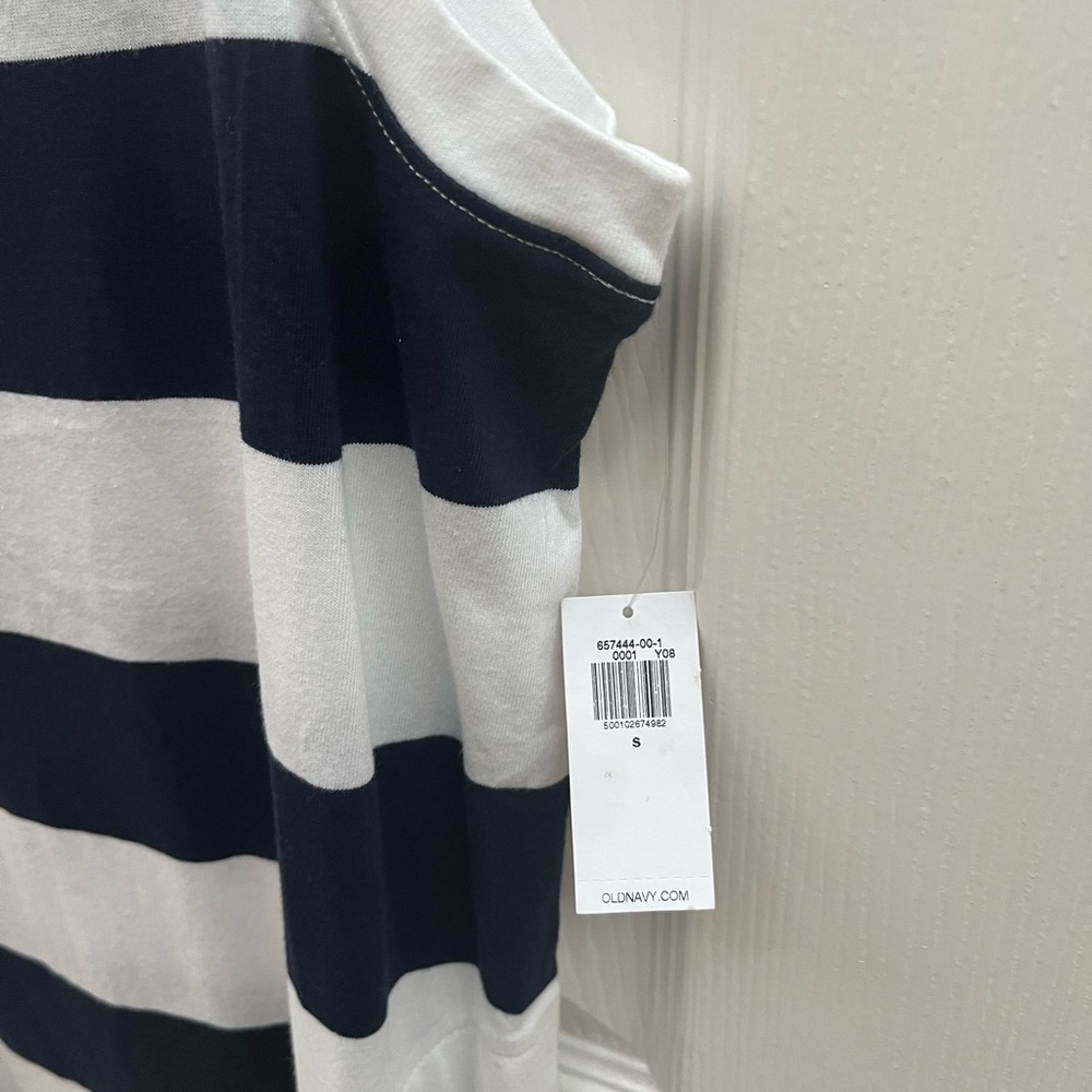 NEW OLD NAVY NAUTICAL SLEEVELESS STRIPPED DRESS WITH POCKETS SIZE SMALL - Picture 4 of 5